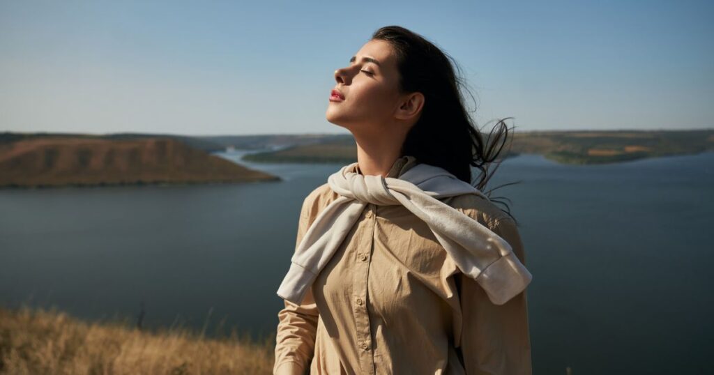 tudatos jelenlét, kiegyensúlyozott nő